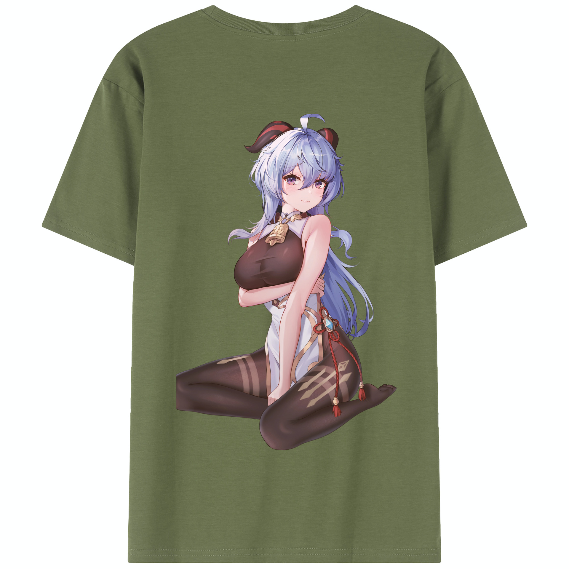 げんし神 甘雨 かんう genshin Ganyu 綿100％半袖Tシャツ（背面プリント）